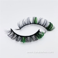 green glittler russian lashes strips color russian eyelashes